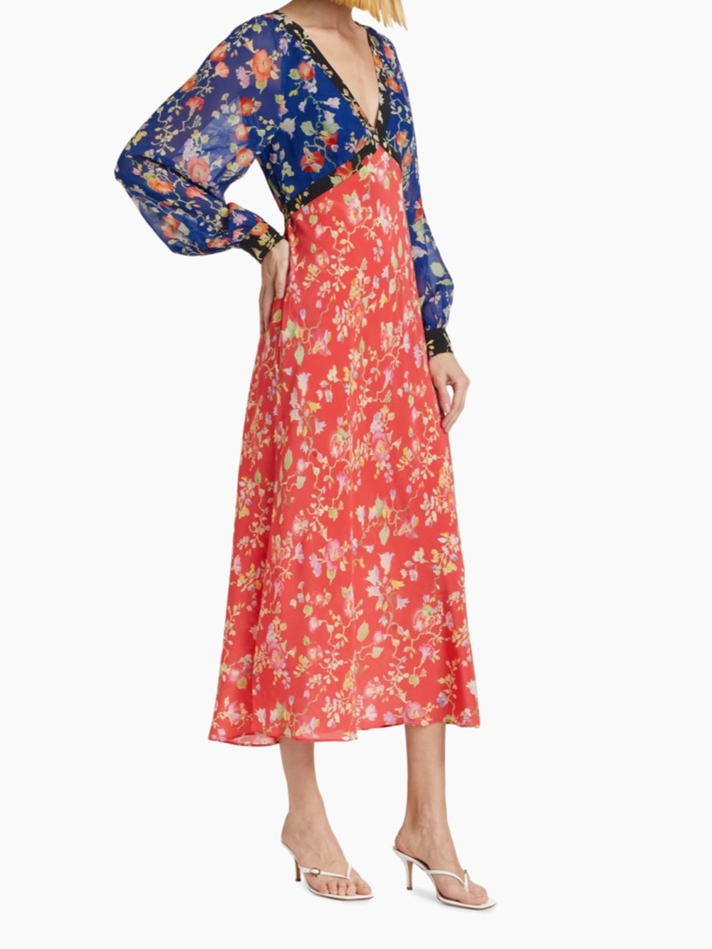 💙🧡NWT RIXO IN THE SPIRIT OF PALM BEACH AYLA MIDI DRESS IN SIZE XL - Picture 4 of 17